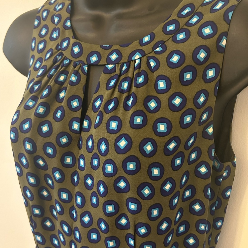 J. Crew Blue and Green Patterned Dress